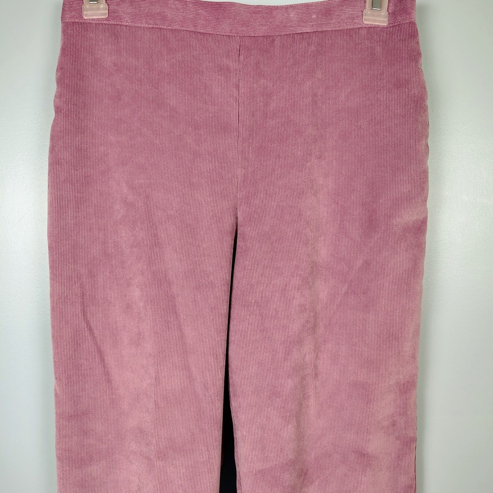 Alfred Dunner Womens Dusty Rose Pink Corduroy Straight Leg Pants Size 10